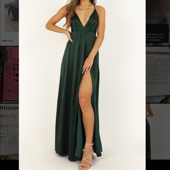 showpo emerald green dress